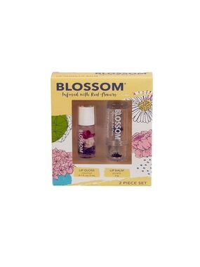 Blossom Coconut Lip Gloss and Color Changing Lip Balm Set Flower Infused